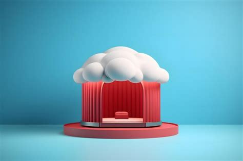 Premium AI Image A Red Hot Tub With White Clouds On It