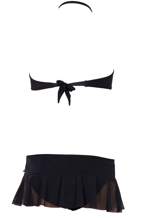 Aluna Çiçek Aksesuar Etekli Bikini Takım