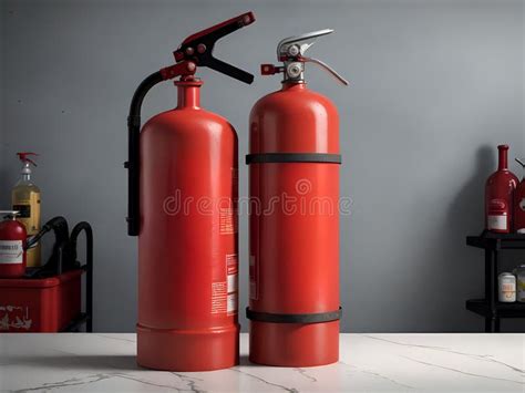 Fire Extinguisher Mounted On A Kitchen Platform In A Modern And Elegant