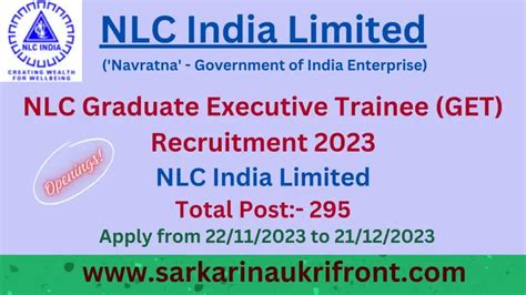 Nlc Graduate Executive Trainee Recruitment Sarkarinaukrifront