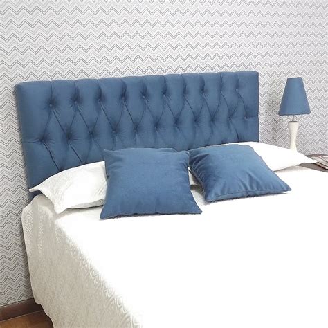 Cabeceira Para Cama Box Casal Capitone Suede Liso Azul Royal Vintage