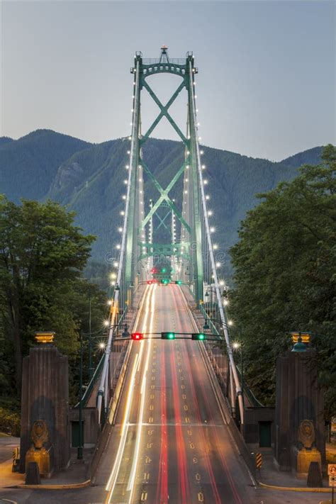 Lions Gate Bridge Vancouver Canada Stock Photo Image Of Light