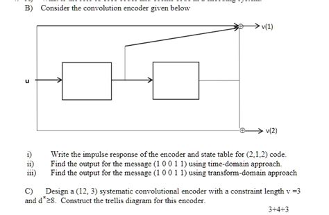 SOLVED B Consider The Convolutional Encoder Given Below V 1 V 2 I