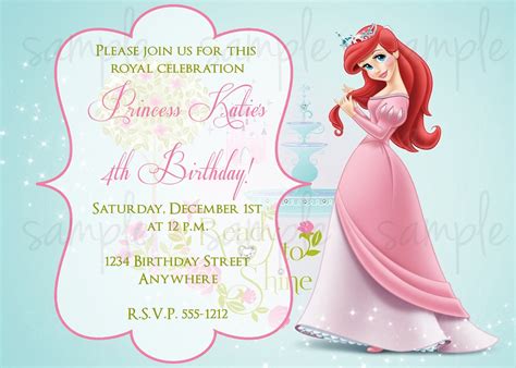 Princess Ariel Birthday Invitation