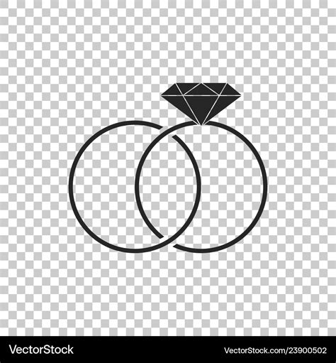 Wedding rings icon on transparent background Vector Image