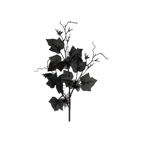 Btomtd 19.7" Halloween Artificial Maple Leaf Cuttings, Black Fake