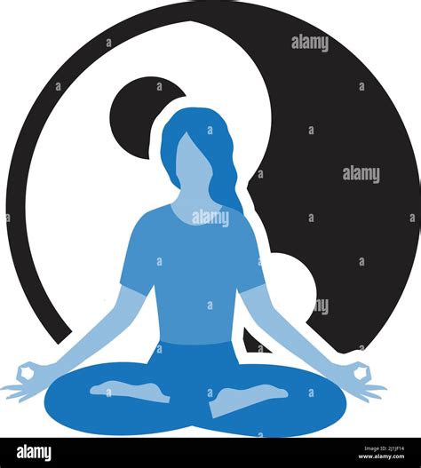 Woman In Yoga Pose In Front Of Yin Yang Symbol Stock Vector Image Art