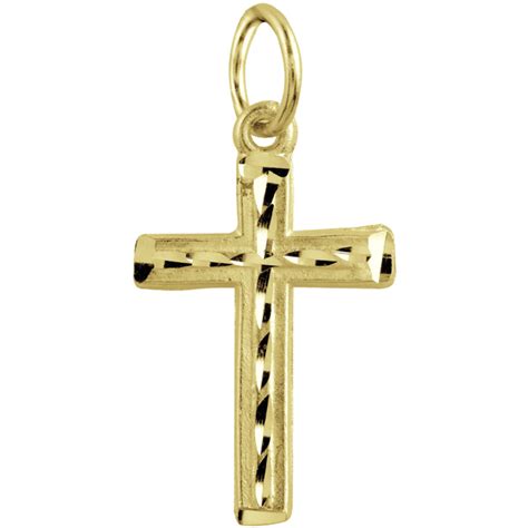 Pendentif Mini Croix Pour Enfant Or Jaune 10K Color Jaune Doucet