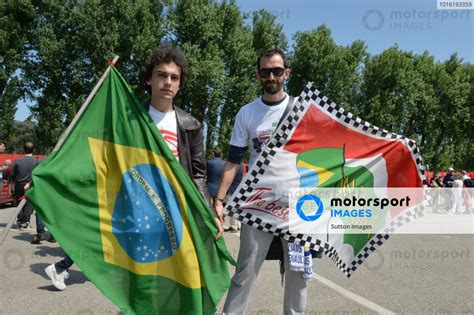 Fans with flags. Ayrton Senna and Roland Ratzenberger Tribute Weekend ...