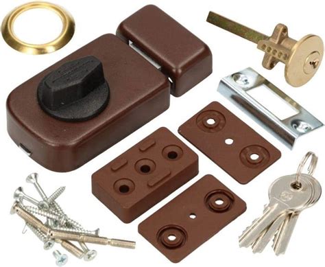 Serrure Suppl Mentaire Mm Marron Verrou De Porte Avec Cylindre