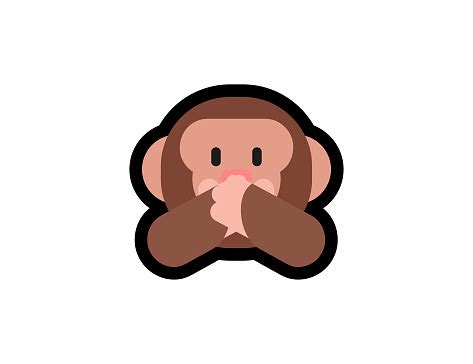 Speak No Evil Monkey Vector Icon Monkey Emoji Illustration Isolated ...