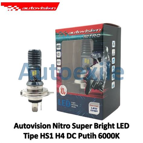 Jual Autovision Nitro Super Bright LED HS1 H4 DC Putih 6000K Lampu