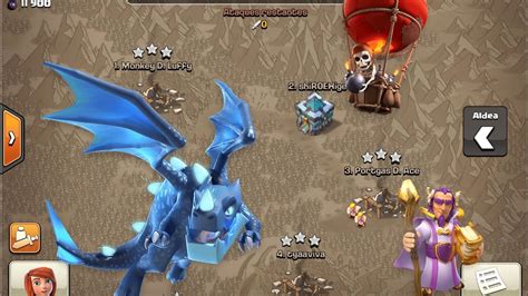 ATAQUES EN GUERRA CON DRAGONES ELÉCTRICOS CLASH OF CLANS YouTube