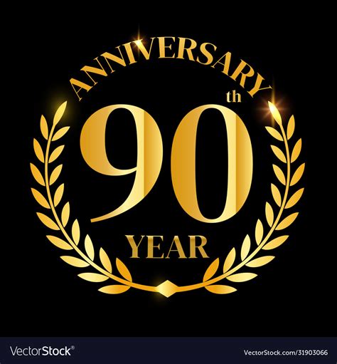 90th Golden Anniversary Logo Royalty Free Vector Image