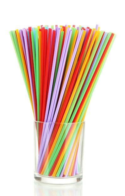 Premium Photo Many Straws In Glass Isolated On White