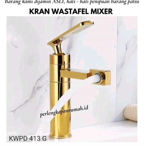 Jual Kran Wastafel Cuci Tangan Panas Dingin Mixer Gold Emas Kuningan