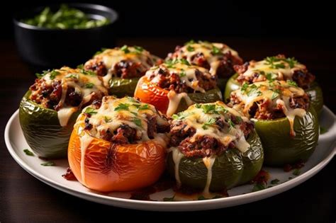 Premium Photo Bbq Pulled Pork Stuffed Peppers