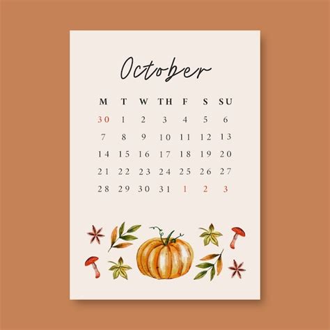 Diseño De La Plantilla Del Calendario Mensual Vector Gratis