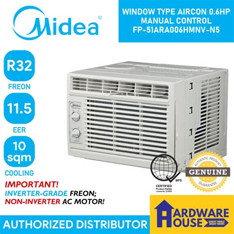 Original Midea Aircon 06hp R32 Inverter Grade Freon Window Type Energy