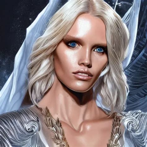 Abbey Lee Kershaw As Emma Frost Symmetrical Facial Stable Diffusion