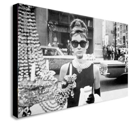 Audrey Hepburn Breakfast At Tiffanys Canvas Wall Art Etsy