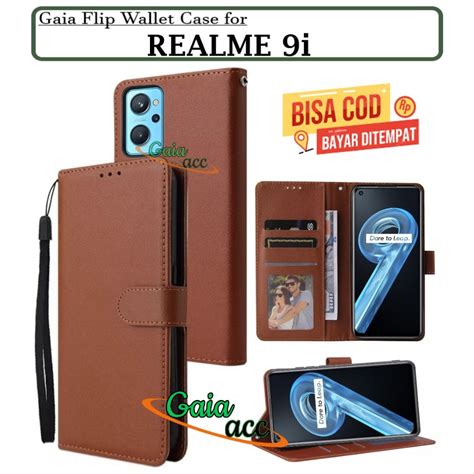 Jual Casing REALME 9i Model Flip Buka Tutup Case Kulit Ada Tempat Foto