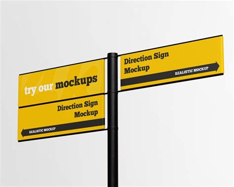 Premium Psd Direction Sign Mockup Isolated