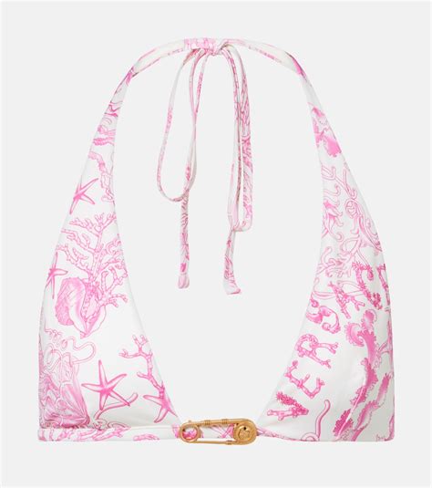 Underwater Barocco Bikini Top In Pink Versace Mytheresa