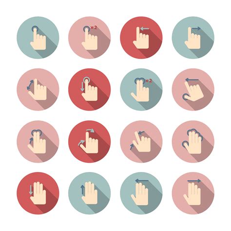 Hand Touch Gestures Icons Set 436129 Vector Art At Vecteezy