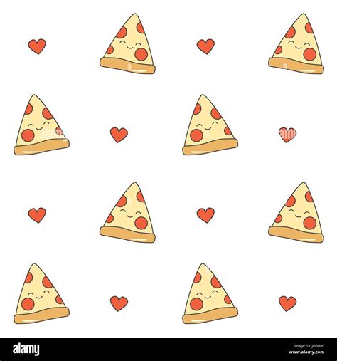 cute cartoon pizza seamless vector pattern background illustration Stock Vector Image & Art - Alamy