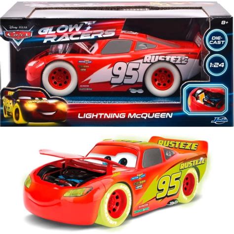 Lightning McQueen Pixar Glow Racers Cars Fluorescente 1 24