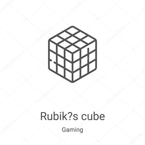 Rubik S Vector Icono De Cubo De La Colección De Juegos Línea Delgada