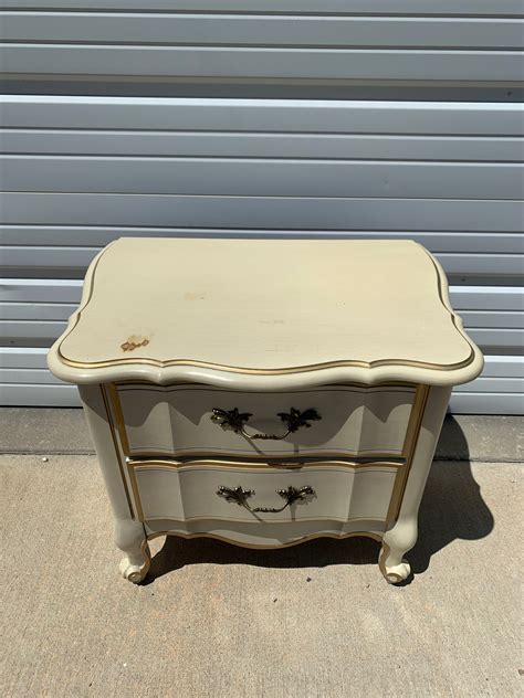 French Provincial Nightstand Antique Bedside Table Bachelor Chest ...