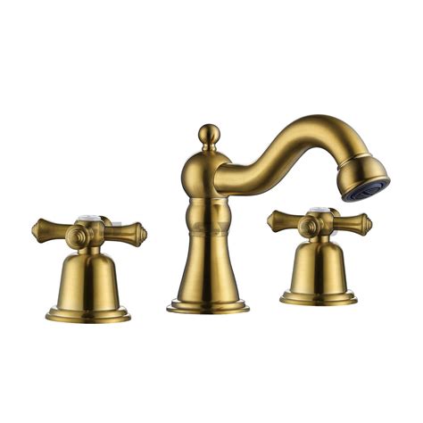 Sly Widespread Bathroom Sink Faucet 3 Hole Deck Mounted Dual Handle Antique Bronze Hot Cold