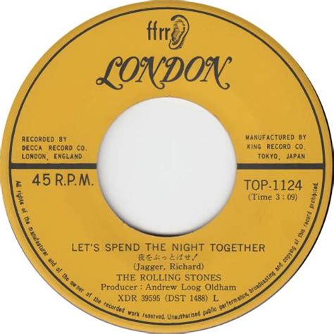 The Rolling Stones Let S Spend The Night Together 370 Yen Japanese 7