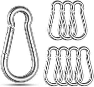 SENENQU 8PCS Heavy Duty Spring Snap Hook Carabiner 80mm Galvanized