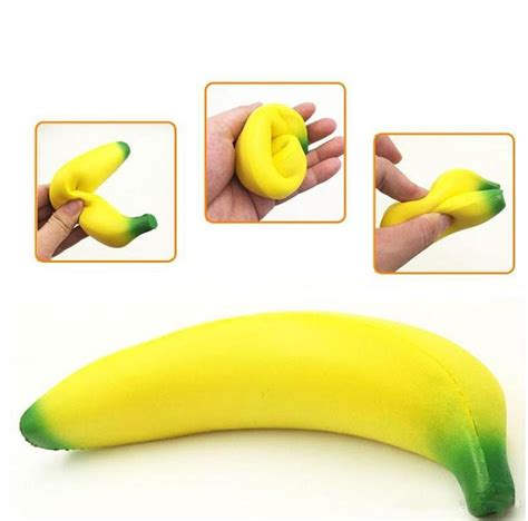 Squishy Banana Toys 18cm Yellow Squishy Super Squeeze Slow Rising