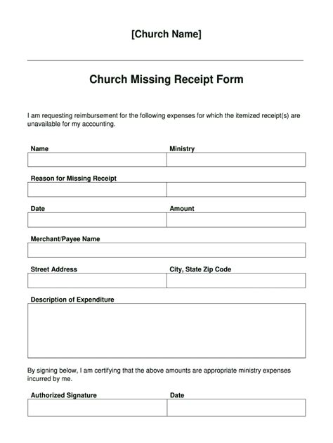 Free Lost Receipt Forms In Ms Word Pdf Excel Missing Receipt Form