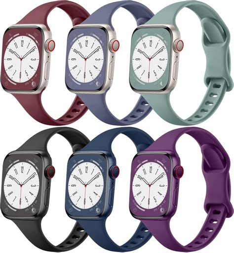 Lot De 6 Bracelets De Sport Compatibles Avec Apple Watch 38 Mm 40 Mm