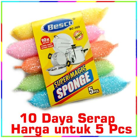 Jual 5x Lima Biji Spon BESCO Super Magic Sponge SPON SPONS CUCI