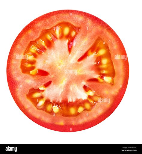 Tomato Slice Isolated On White Background Stock Photo Alamy