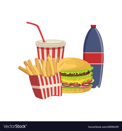 Hamburger And French Fries And Drink