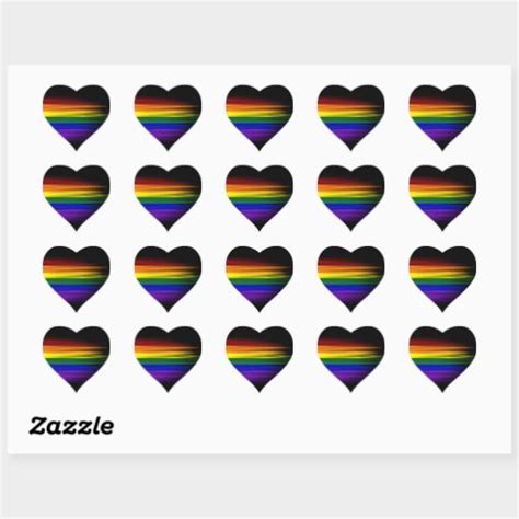 Rainbow Flag Sticker Sheet Heart Zazzle