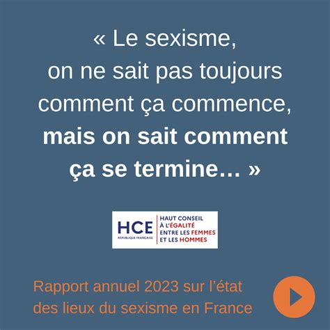 Rapport Hce Sur Le Sexisme En France Equilibres