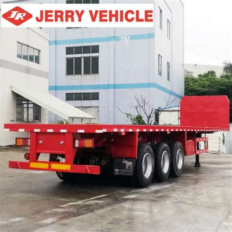 3 Axles 40FT Container Transport Platform Flatbed Semi Trailer With 40