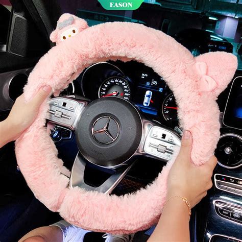 Karcle Fluffy Steering Wheel Cover My Melody Cinnamoroll Anime Plushie