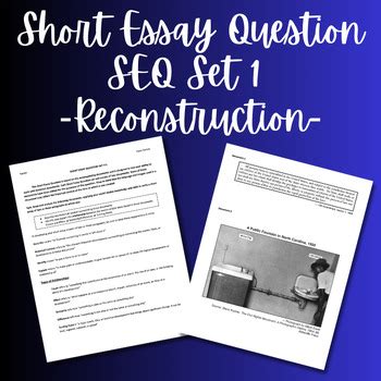 Reconstruction Era Short Essay Question SEQ Set 1 US History Regents Prep