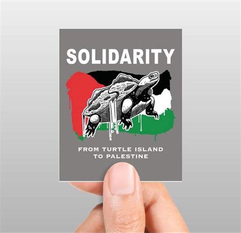 Turtle Island to Palestine Solidarity stickers | Native Arts Society