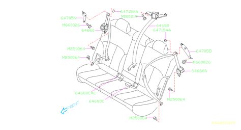 Subaru Outback Seat Belt Lap And Shoulder Belt Left Rear Outer