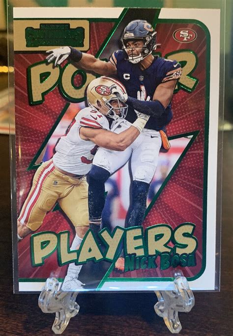 2022 Panini Contenders Football Power Players Nick Bosa Emerald PWR